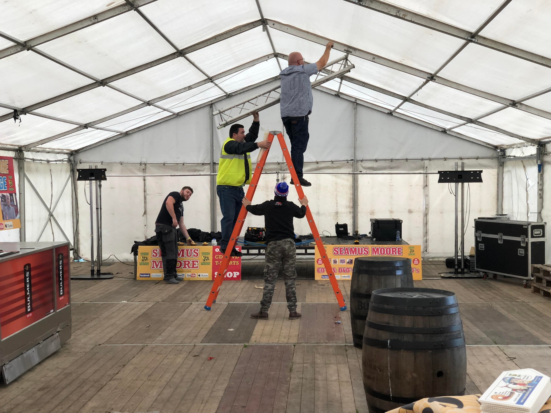 Stage Rigging — Crew at Work